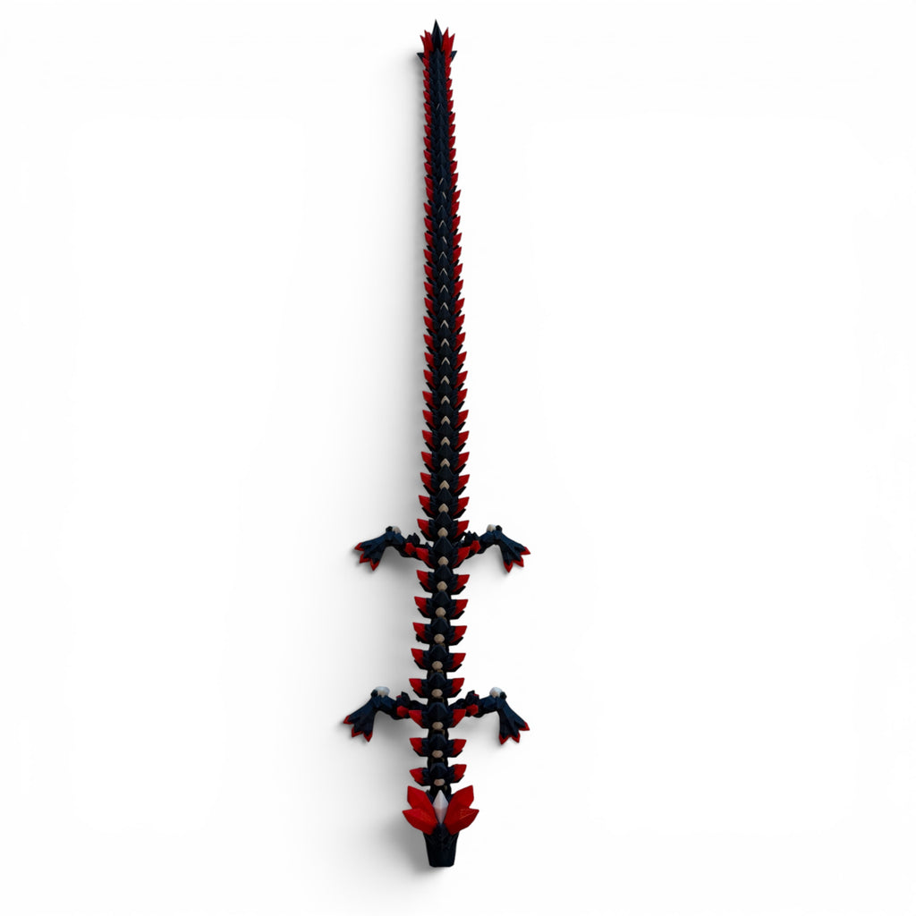 Crystal Dragon - Navy with Red & White (Roosters)