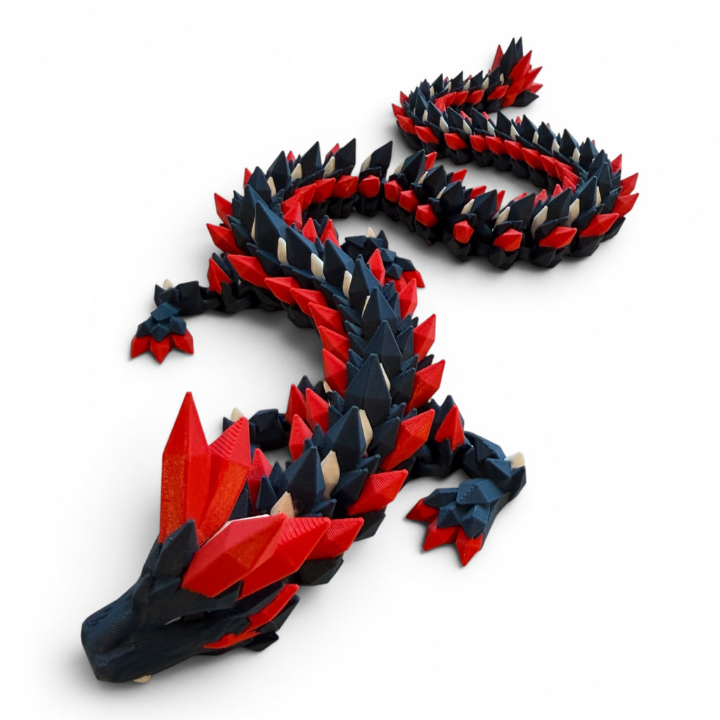 Crystal Dragon - Navy with Red & White (Roosters)