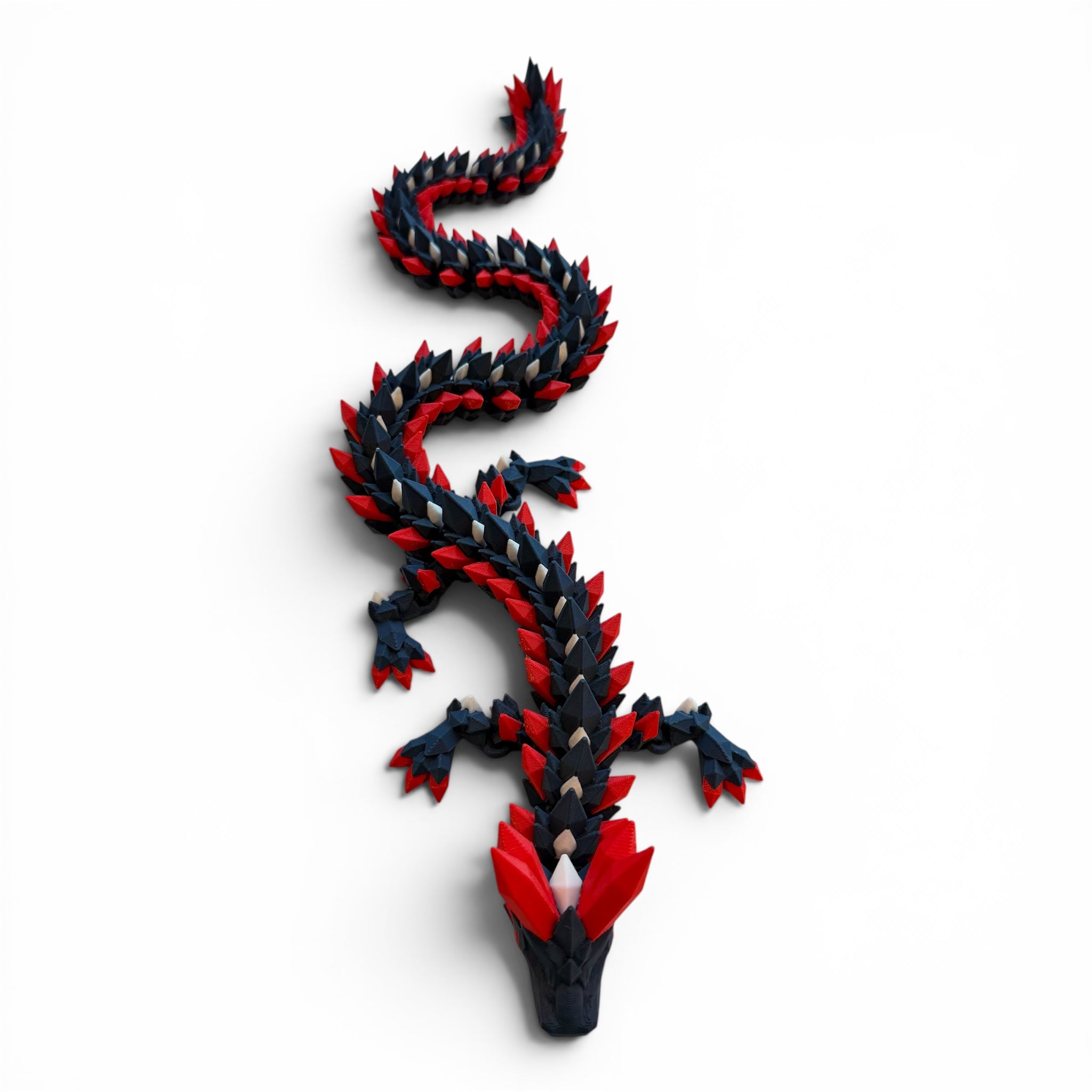 Crystal Dragon - Navy with Red & White (Roosters)