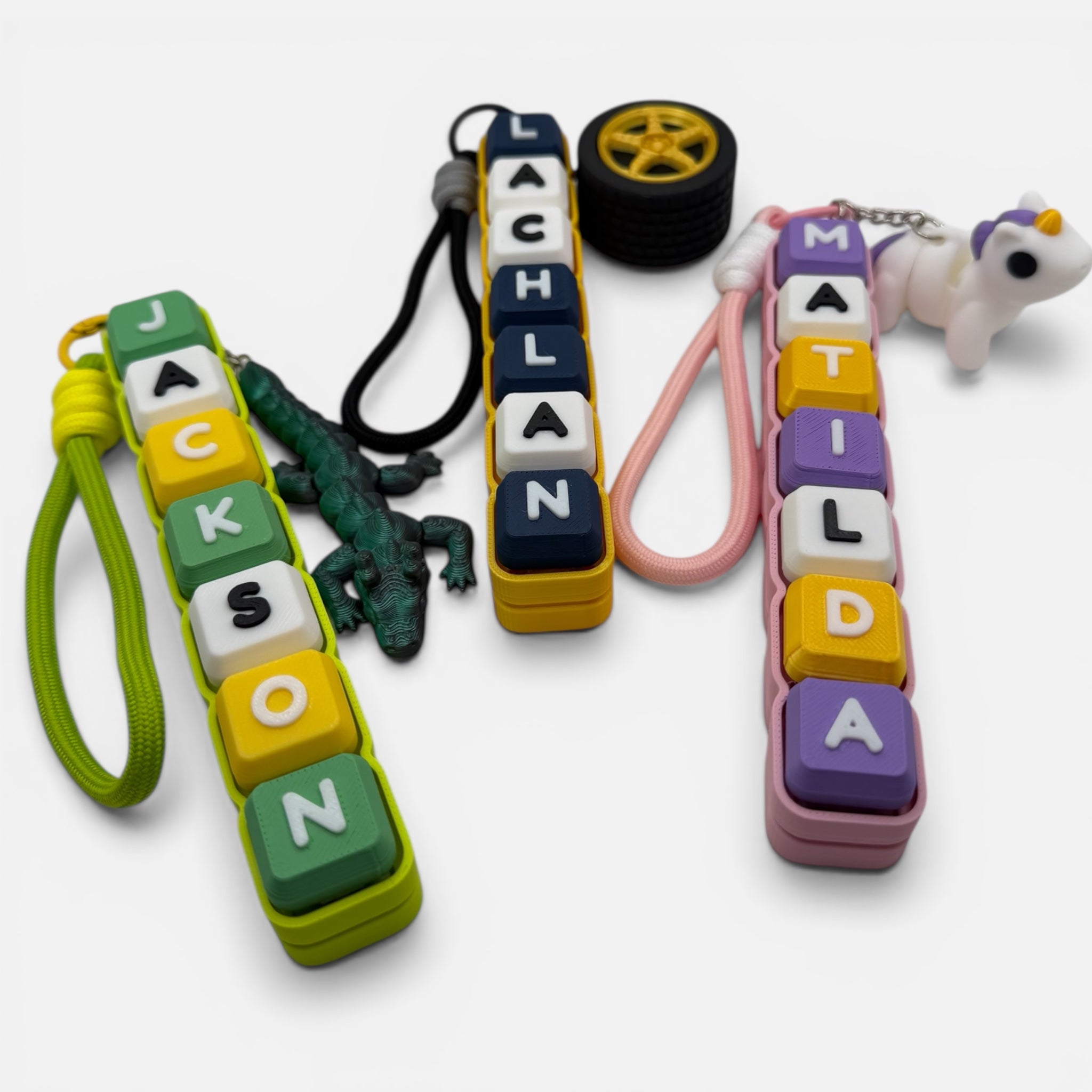 Seven Letter Clicky Keychain
