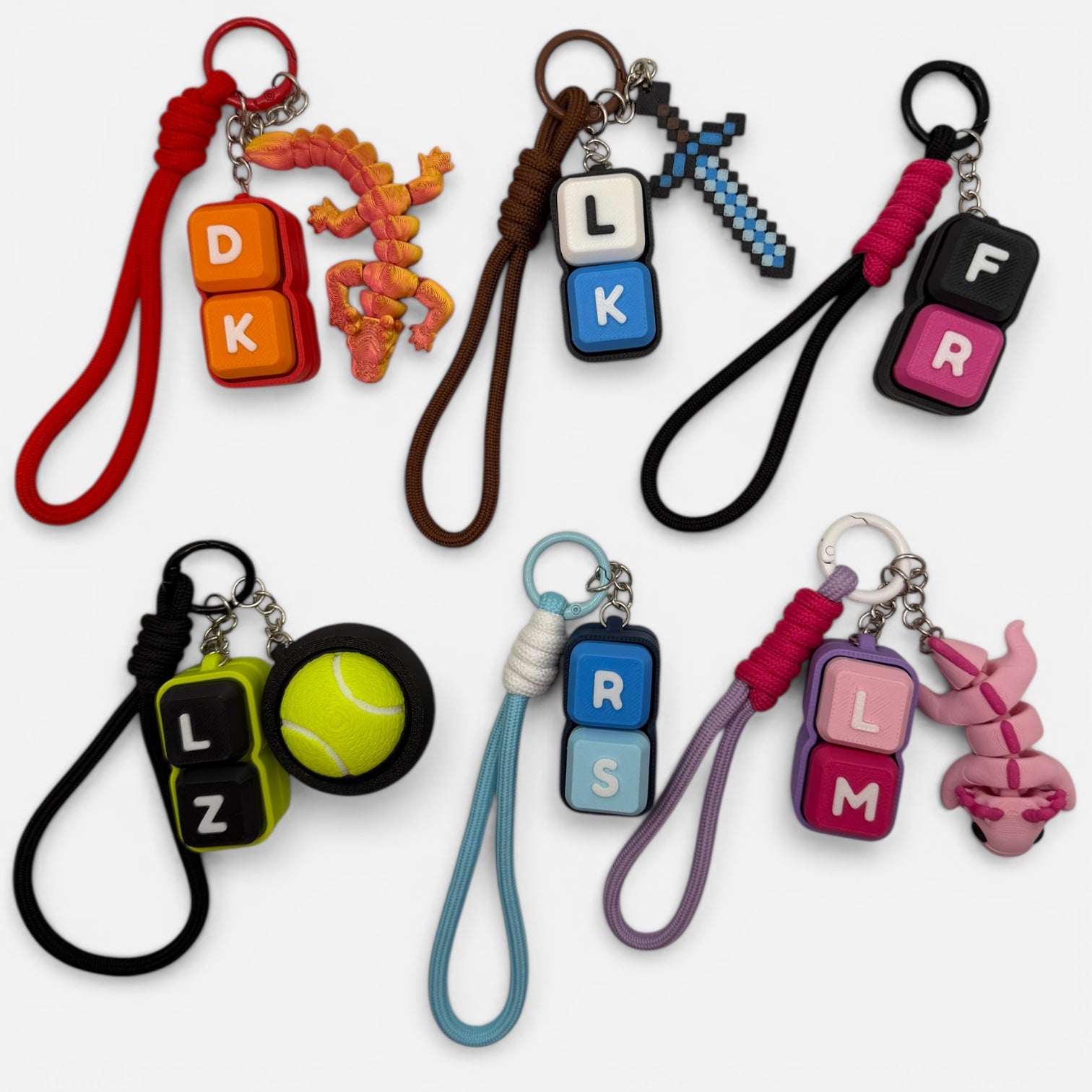 Two Letter Clicky Keychain